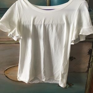 Lilly Pultizer white short sleeve top, Size Small